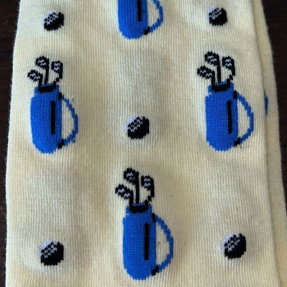 New Club Room Golf Bag & Clubs Yellow/Blue full knit crew socks osfa - Picture 2 of 4